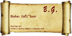Bohn Gábor névjegykártya