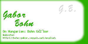 gabor bohn business card